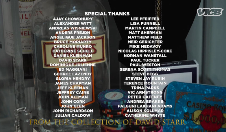 Icons Unearthed, James Bond, special thanks, credits